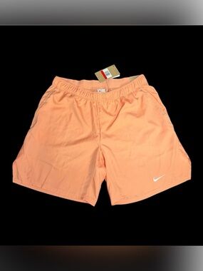 Nike Men's Athletic Shorts Peach with White Swoosh nike court tennis dri-fit